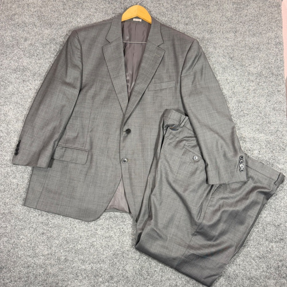 Peter Millar Suit 2 Button Mens 48R (Fits 46S) Grey 100% Wool 42x29 EUC Canada